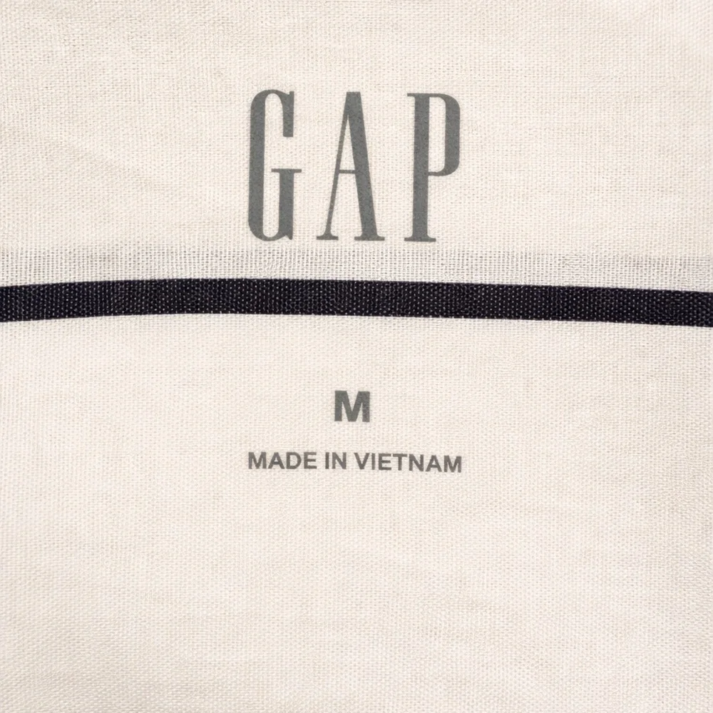 GAP Poplin Pajama Top M White Black Stripe Cotton Button Front Sleep Shirt - Picture 3 of 3